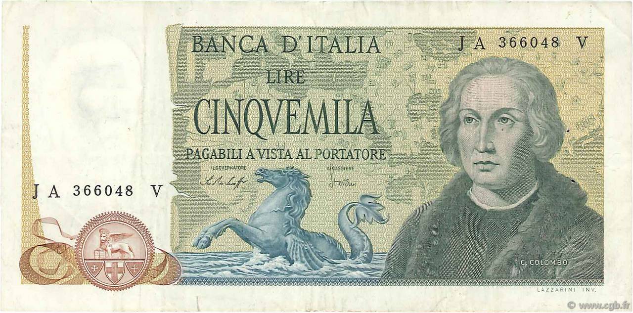 5000 Lire ITALIEN  1977 P.102c fSS