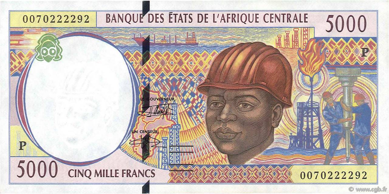 5000 Francs STATI DI L  AFRICA CENTRALE  2000 P.604Pf SPL