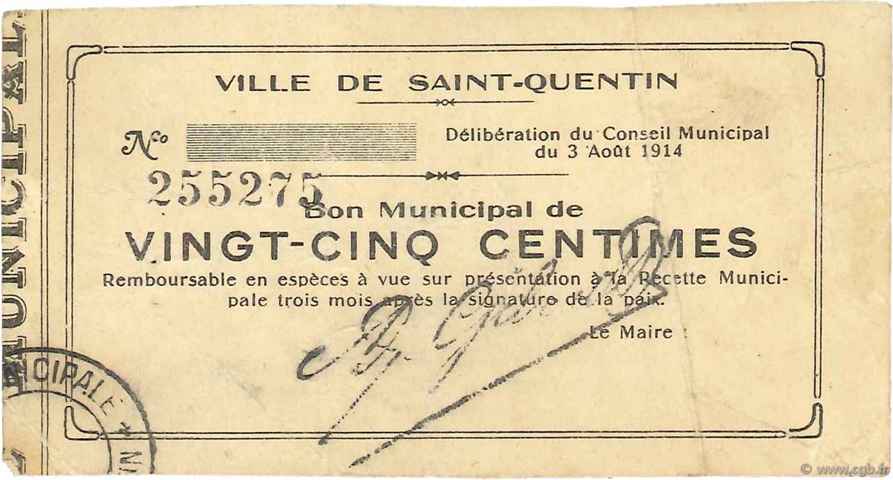25 Centimes FRANCE Regionalismus und verschiedenen  1914 JP.02-2032 fSS