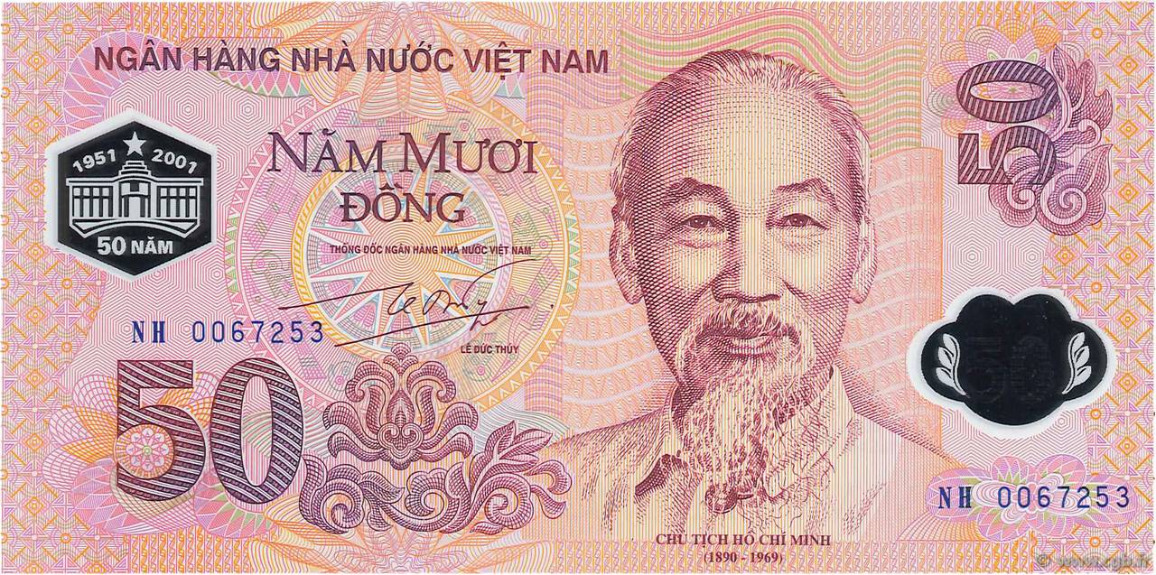50 Dong VIETNAM  2001 P.118a UNC