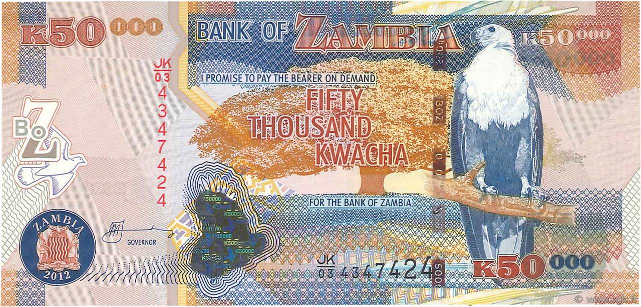 50000 Kwacha ZAMBIA  2012 P.48h FDC