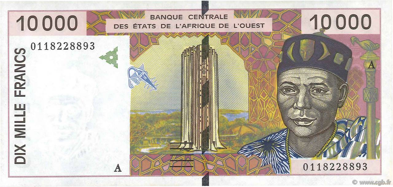10000 Francs ÉTATS DE L AFRIQUE DE L OUEST  2001 P.114Aj pr.NEUF