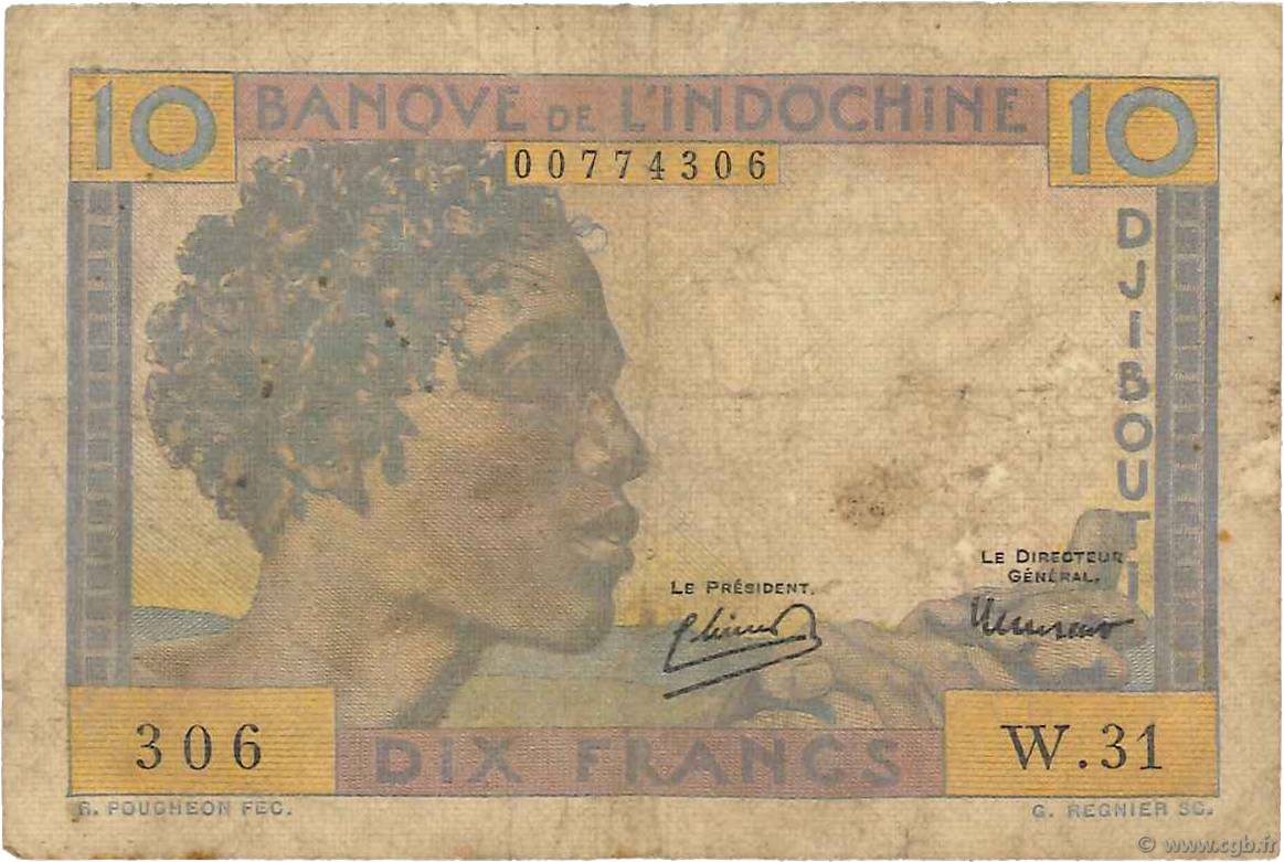 10 Francs DJIBUTI  1946 P.19 B