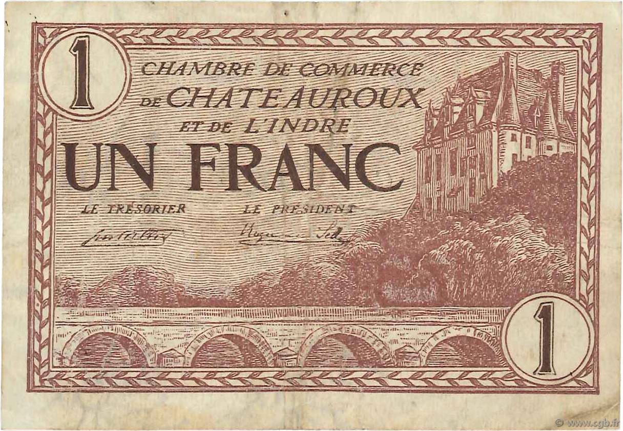 1 Franc FRANCE regionalism and various Chateauroux 1922 JP.046.30 F