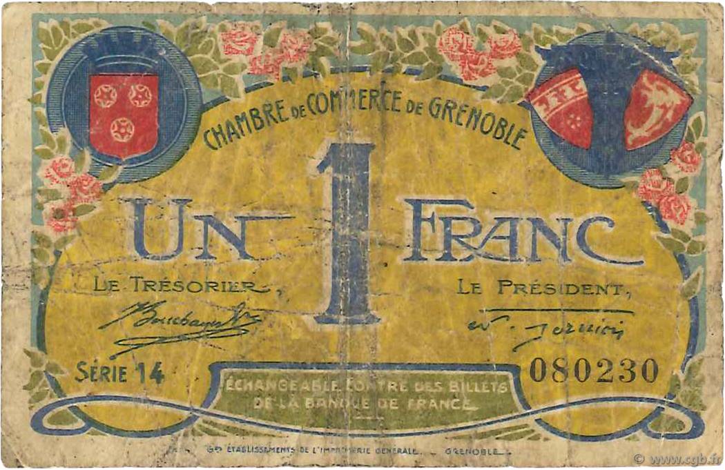 1 Franc FRANCE regionalism and miscellaneous Grenoble 1917 JP.063.25 F
