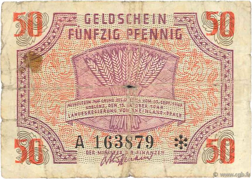 50 Pfennig ALEMANIA Coblenz 1947 PS.1006 RC+