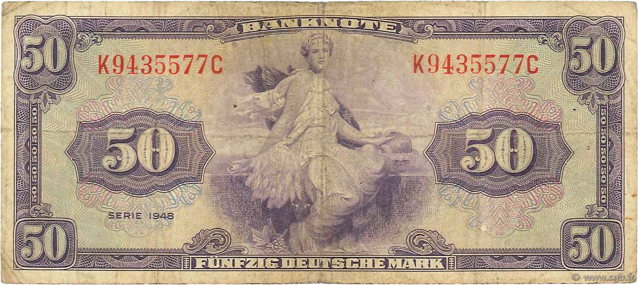50 Deutsche Mark ALLEMAGNE FÉDÉRALE  1948 P.07a TB