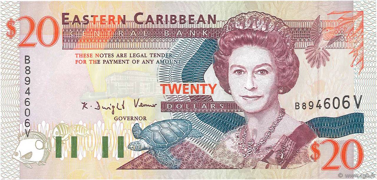 20 Dollars EAST CARIBBEAN STATES  1994 P.33v ST