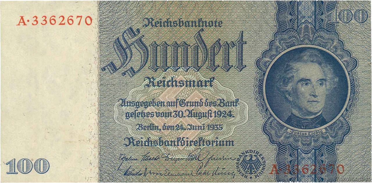 100 Reichsmark DEUTSCHLAND  1935 P.183b fST