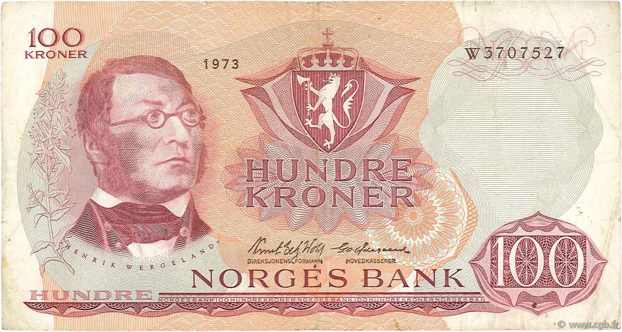 100 Kroner NORVÈGE  1973 P.38g MBC
