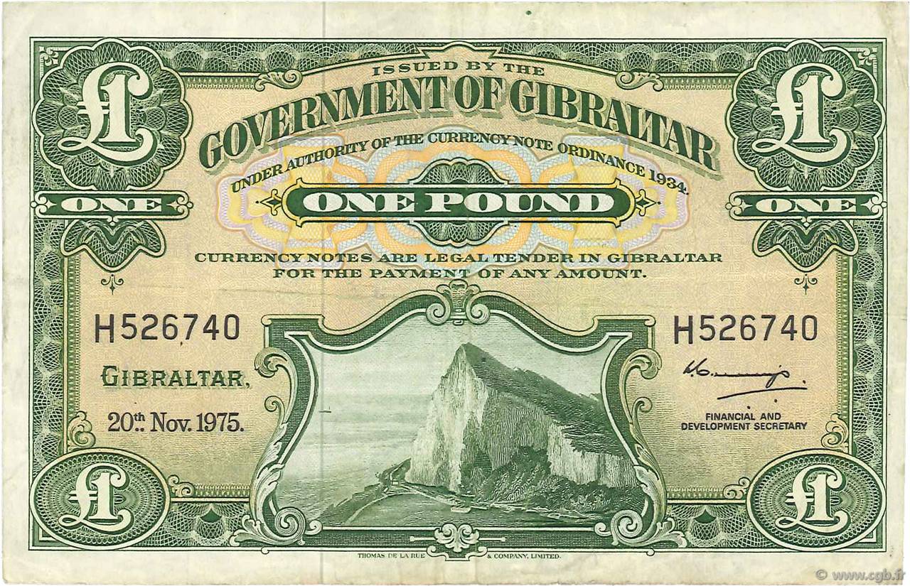 1 Pound GIBILTERRA  1975 P.18c BB
