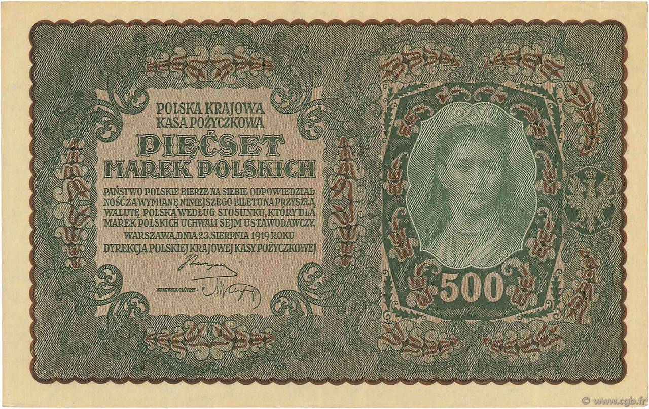 500 Marek POLAND  1919 P.028 XF