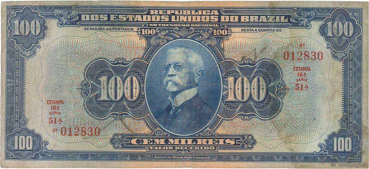 100 Mil Reis BRASILIEN  1925 P.070a S