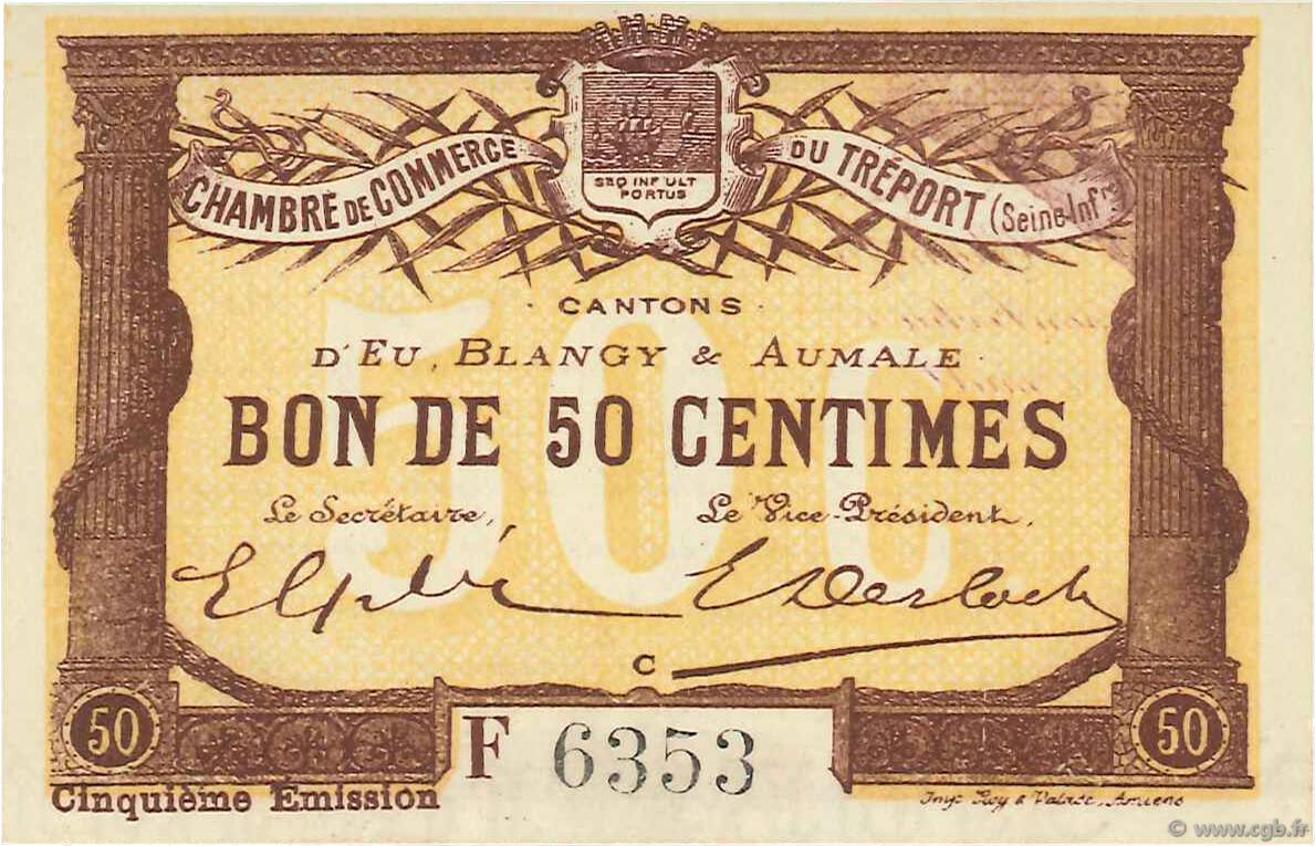 50 Centimes FRANCE regionalism and miscellaneous Le Tréport 1916 JP.071.21 AU+
