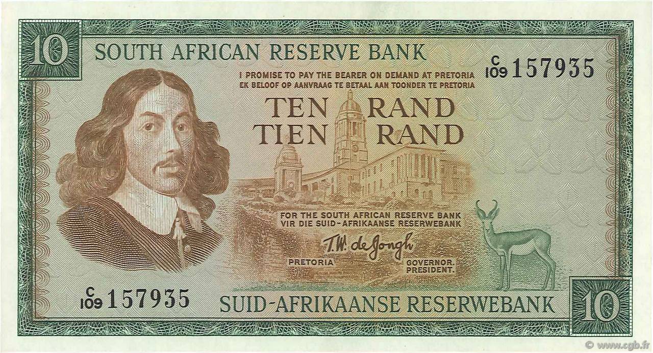 10 Rand SUDAFRICA  1974 P.113b q.FDC