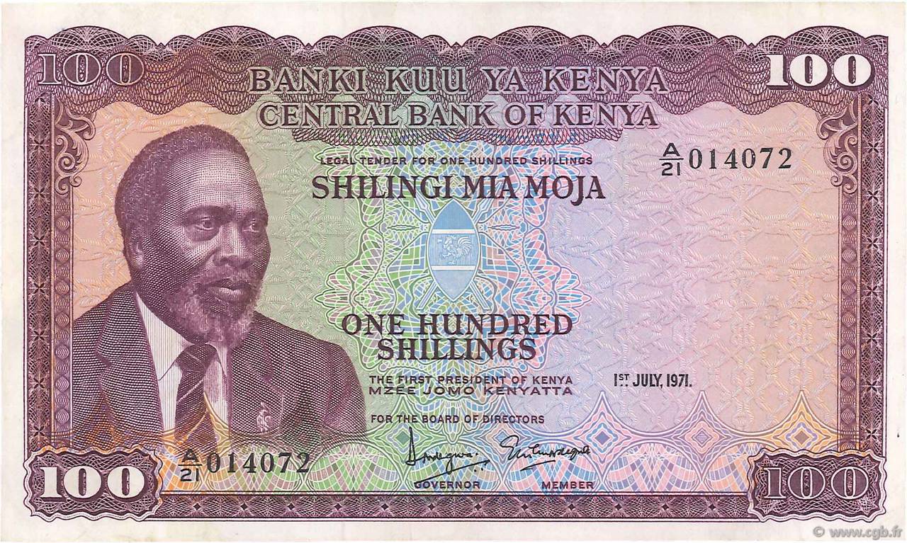 100 Shillings KENYA  1971 P.10b q.SPL