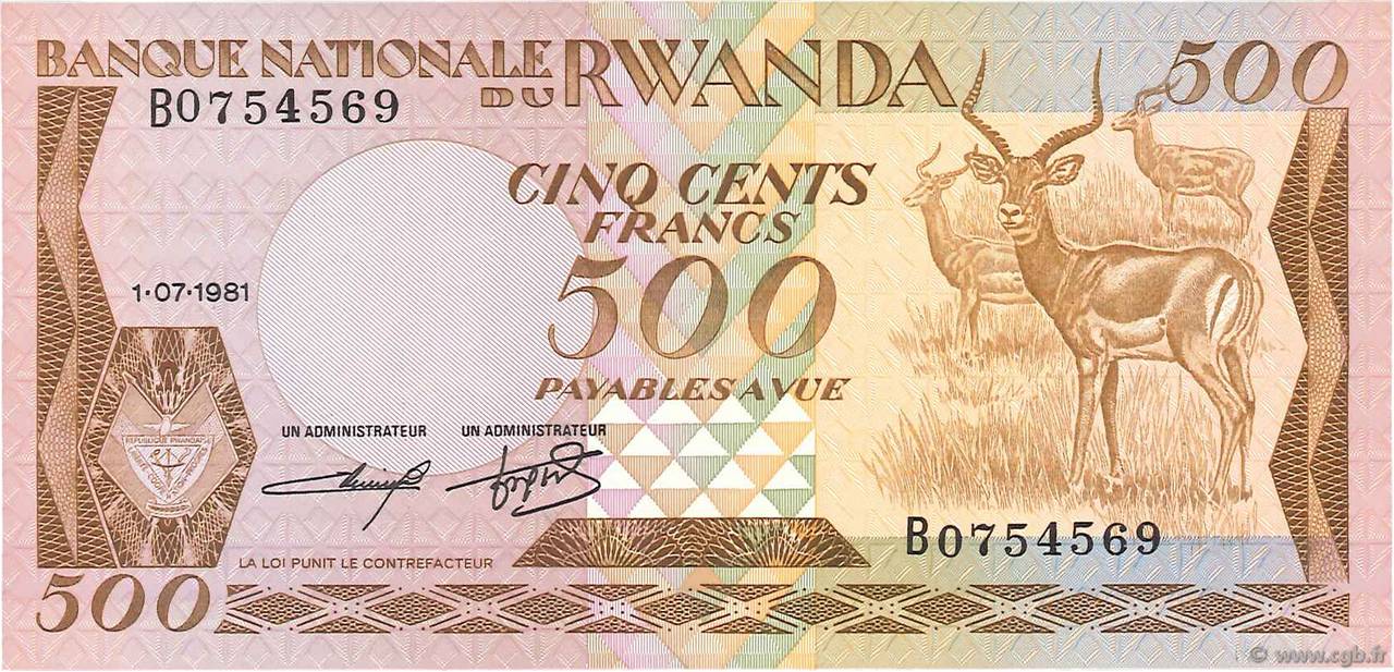 500 Francs RUANDA  1981 P.16a FDC
