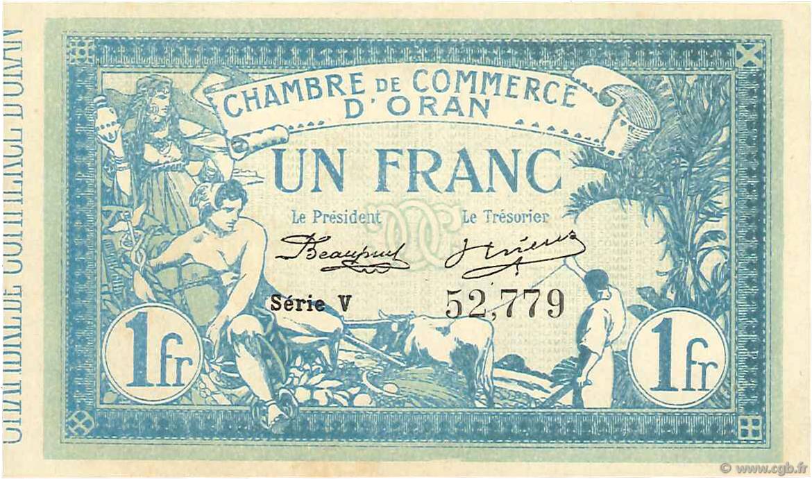 1 Franc ARGELIA Oran 1915 JP.141.08 FDC