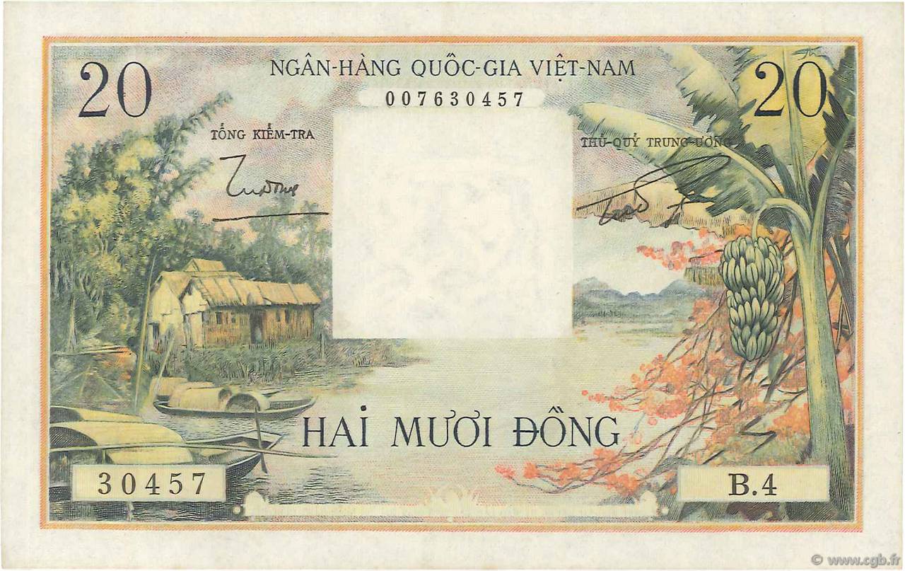 20 Dong SOUTH VIETNAM  1956 P.04a XF+
