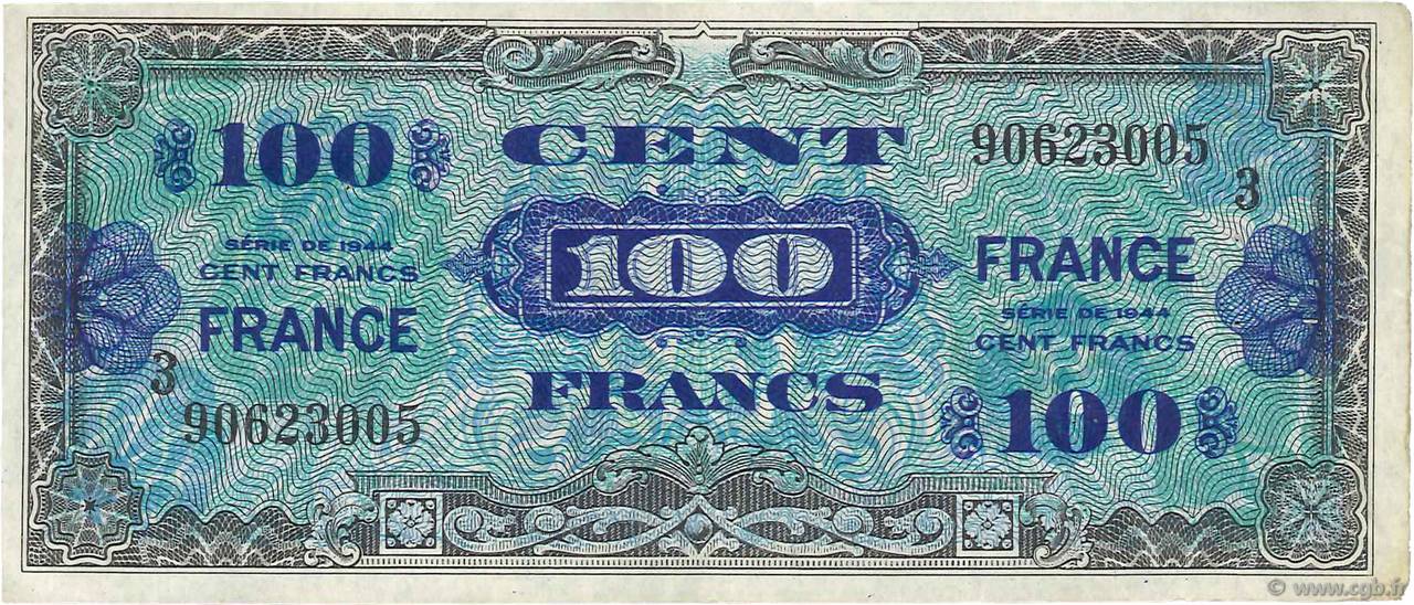 100 Francs FRANCE FRANCE  1945 VF.25.03 VF