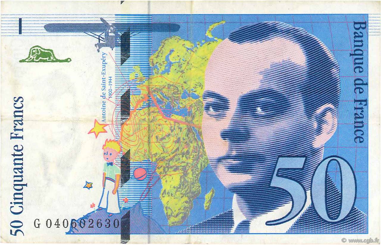 50 Francs SAINT-EXUPÉRY Modifié FRANCIA  1997 F.73.04 BB