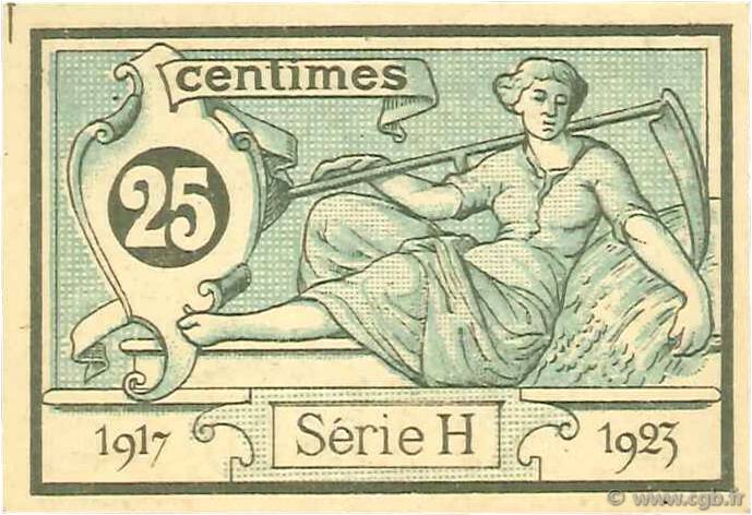 25 Centimes FRANCE regionalismo y varios Aurillac 1917 JP.016.11 SC a FDC