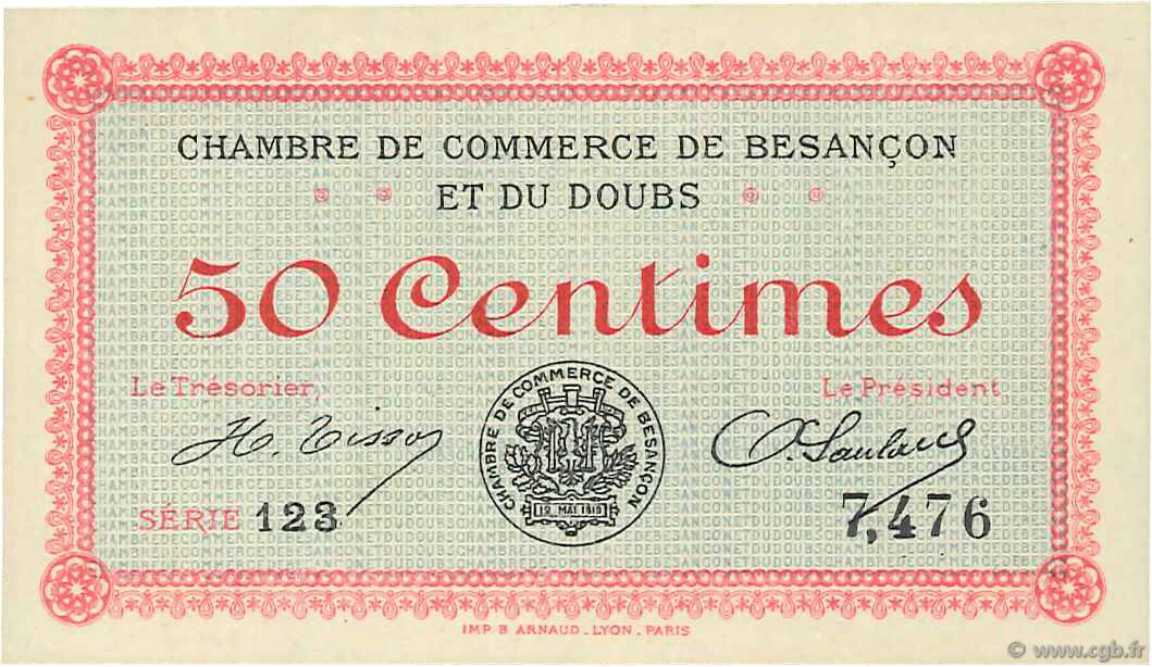 50 Centimes FRANCE regionalismo e varie Besançon 1915 JP.025.01 FDC