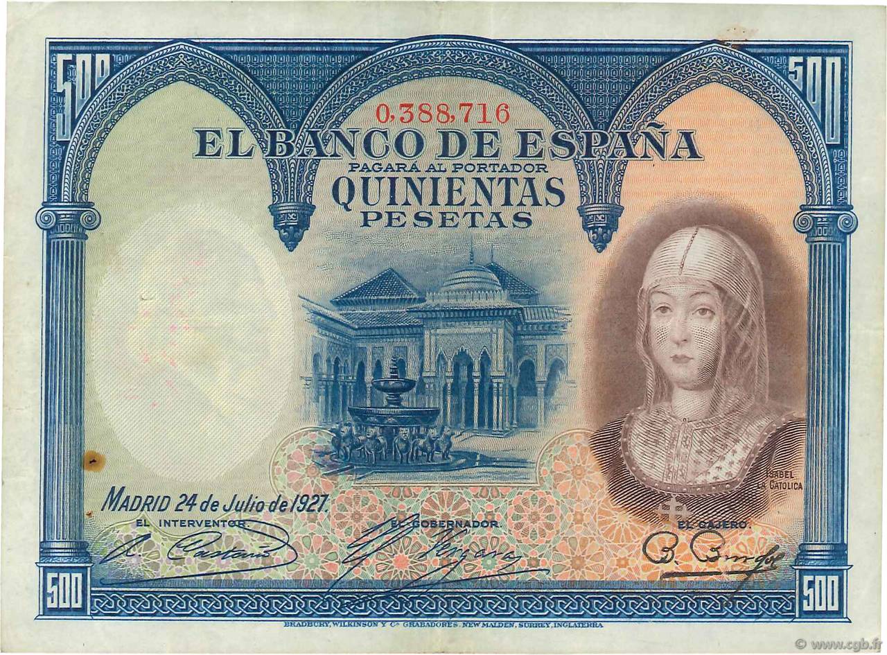 500 Pesetas SPANIEN  1927 P.073a SS