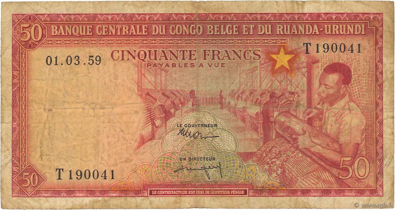50 Francs BELGISCH-KONGO  1959 P.32 S