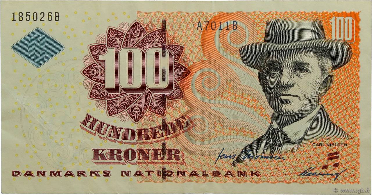 100 Kroner DÄNEMARK  2001 P.056b fVZ