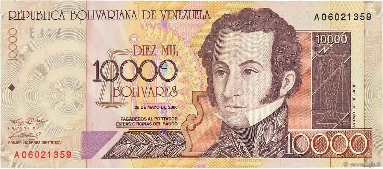 10000 Bolivares VENEZUELA  2000 P.085a FDC