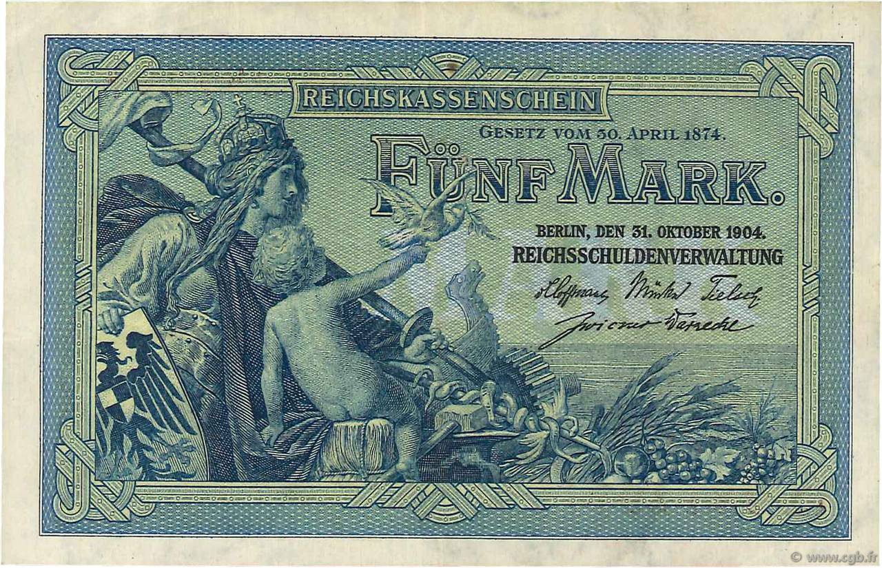 5 Mark GERMANIA  1904 P.008a BB