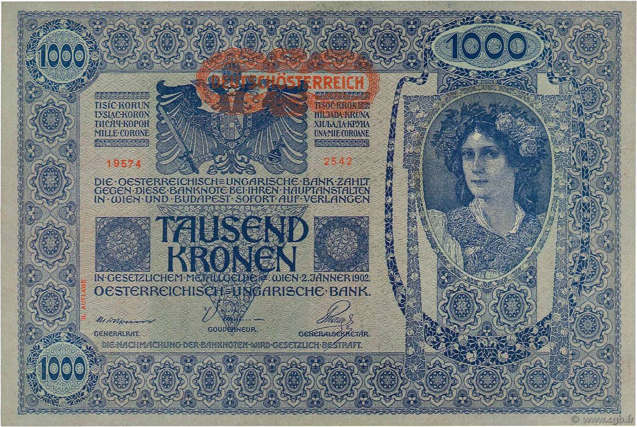 1000 Kronen AUTRICHE  1919 P.061 pr.NEUF