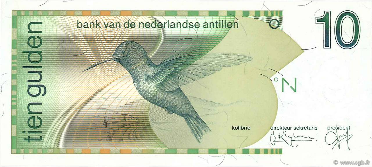 10 Gulden NETHERLANDS ANTILLES  1994 P.23c ST