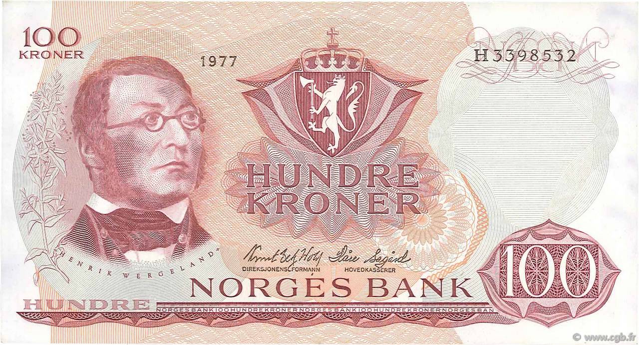 100 Kroner NORWAY  1977 P.38h XF