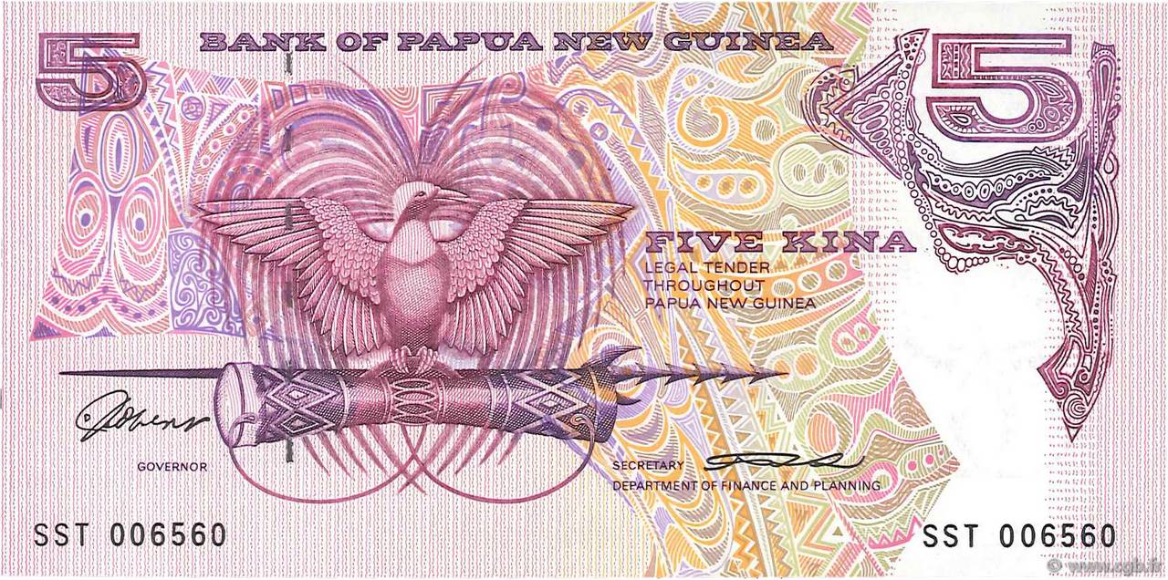 5 Kina PAPUA-NEUGUINEA  1993 P.14a fST+