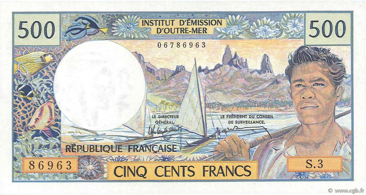 500 Francs TAHITI  1985 P.25d FDC