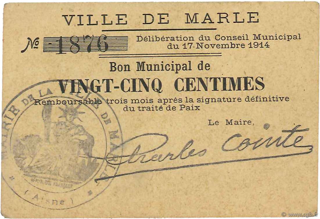 25 Centimes FRANCE regionalism and miscellaneous  1914 JP.02-1437 VF