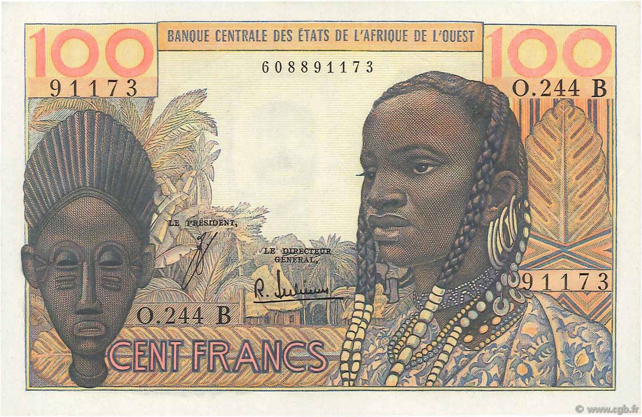 100 Francs WEST AFRICAN STATES  1965 P.201Bf UNC-