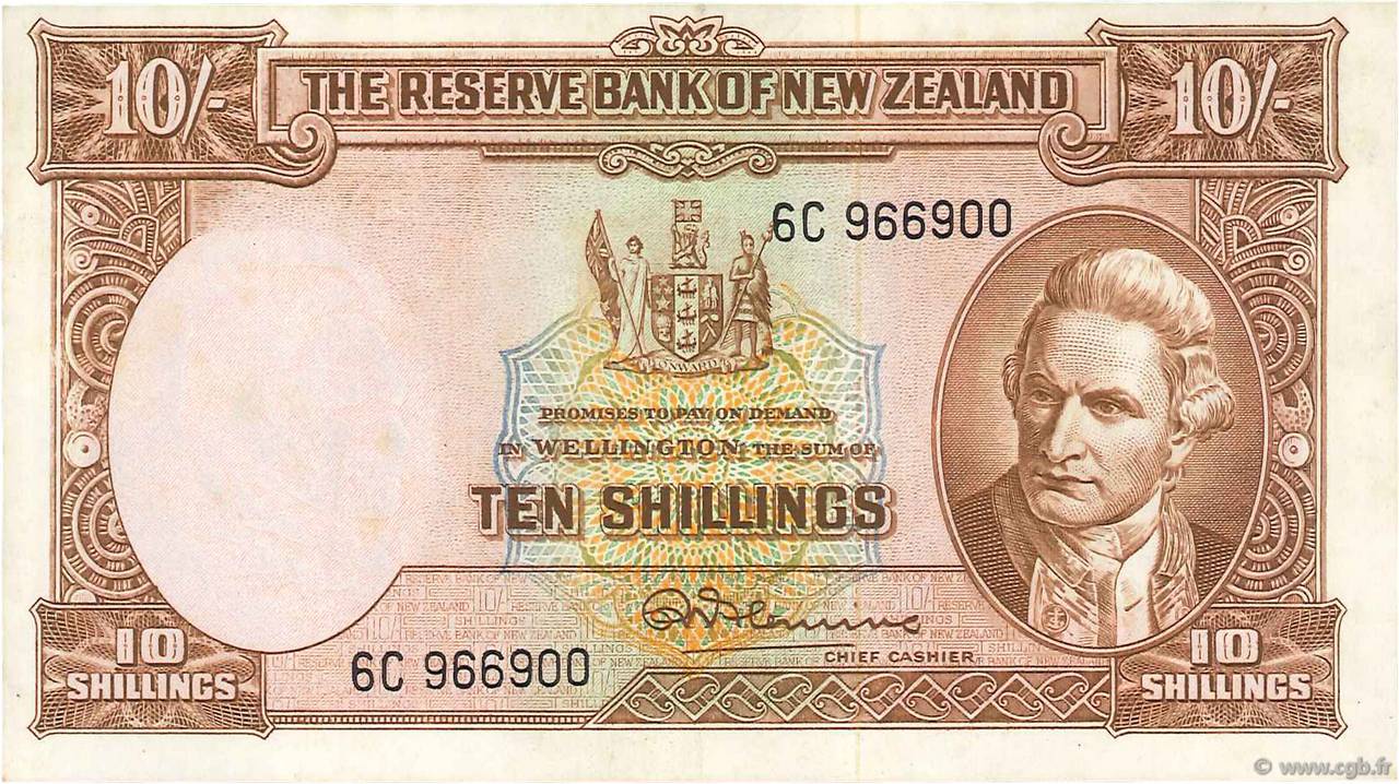 10 Shillings NUEVA ZELANDA
  1967 P.158d MBC