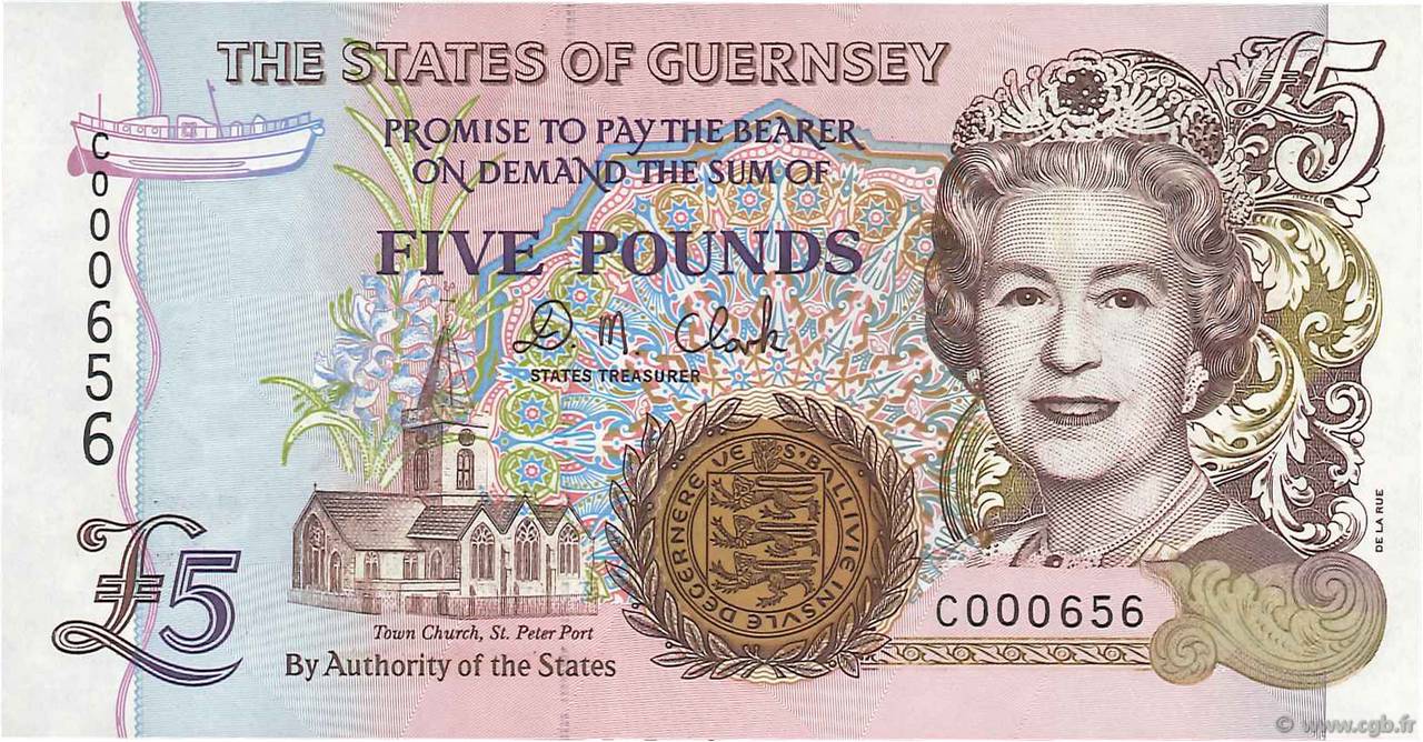 5 Pounds GUERNSEY  1996 P.56b ST
