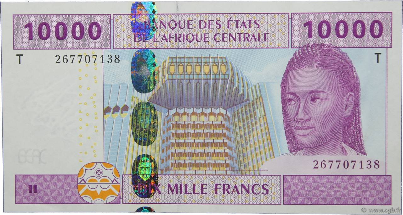 10000 Francs ZENTRALAFRIKANISCHE LÄNDER  2002 P.110Ta ST
