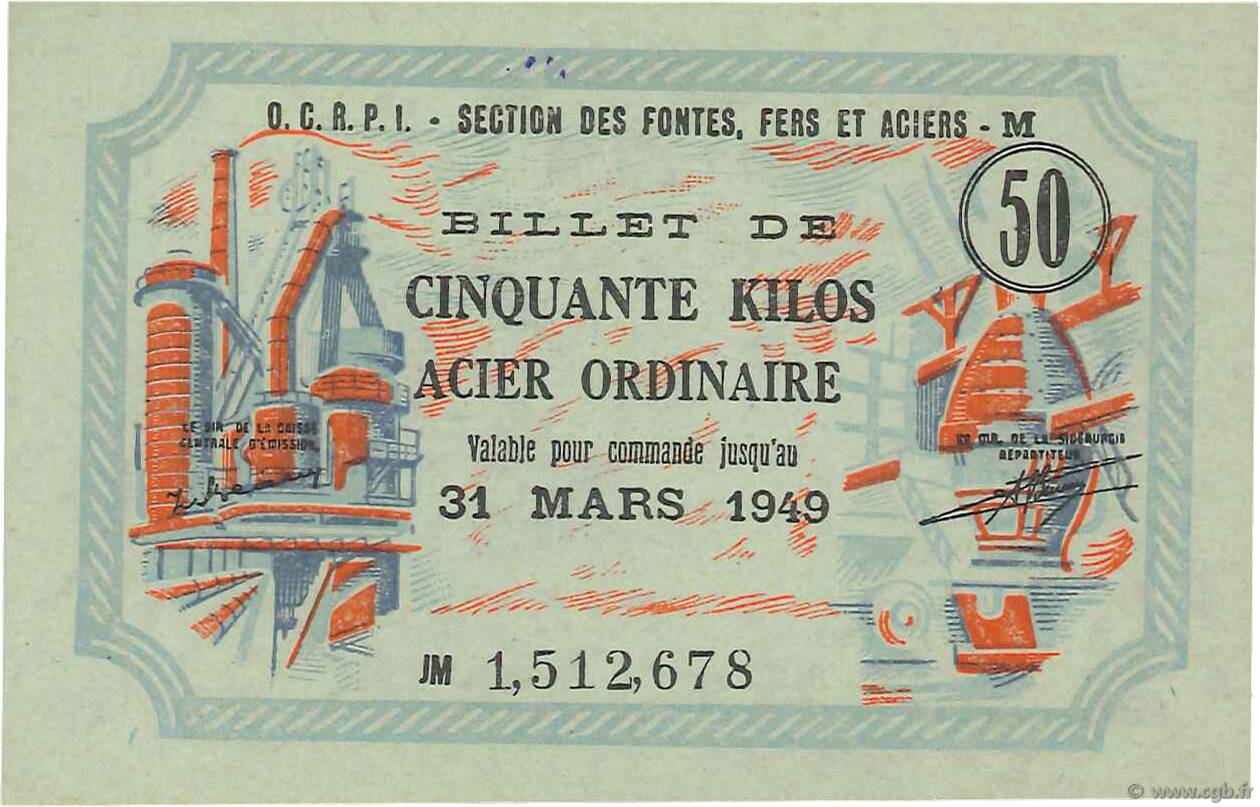 50 Kilos FRANCE regionalism and various  1940  XF+