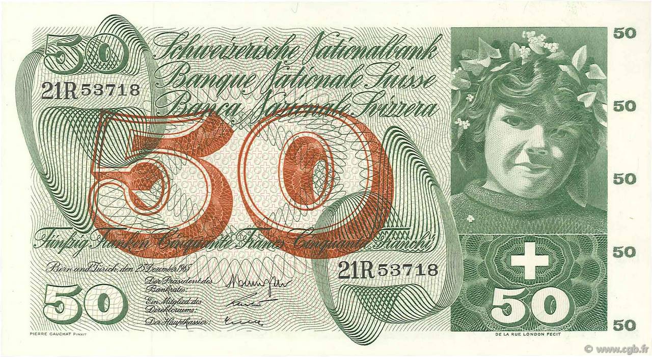 50 Francs SUISSE  1965 P.48f SC