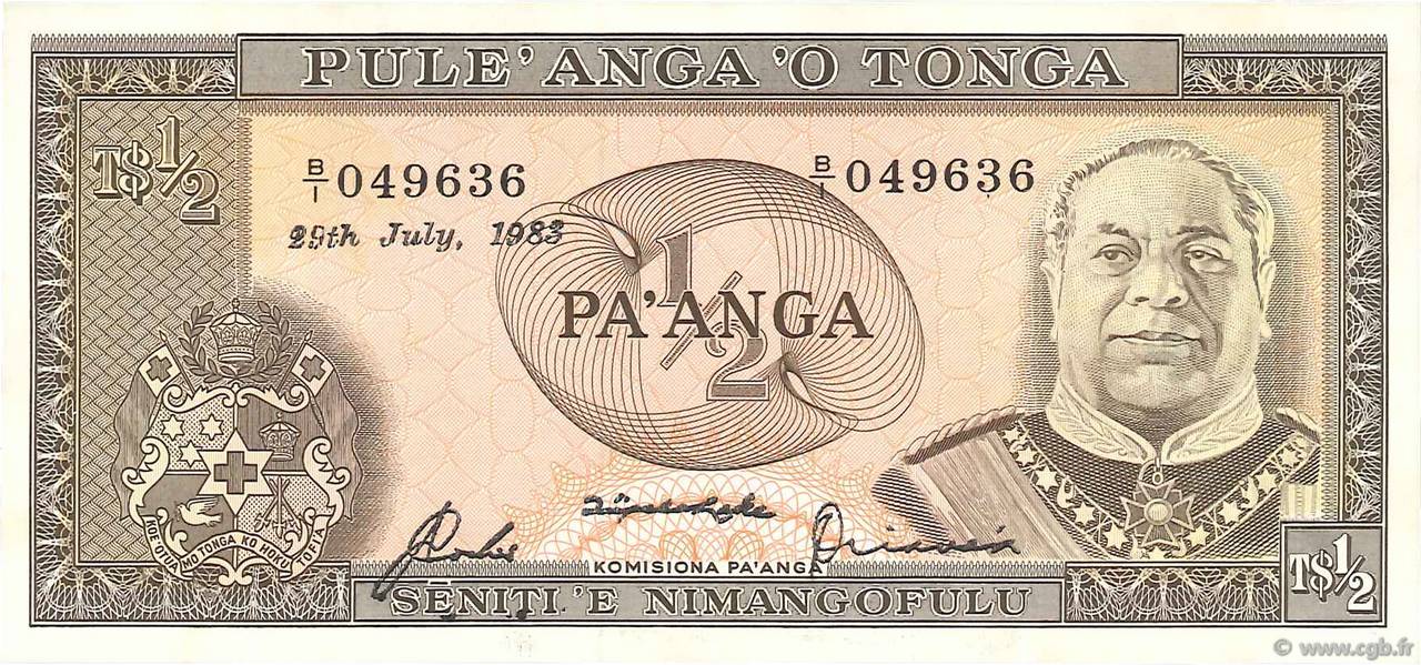 1/2 Pa anga TONGA  1983 P.18c UNC