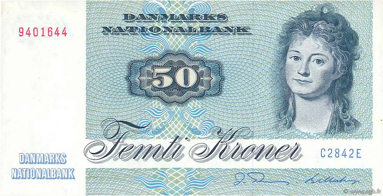 50 Kroner DINAMARCA  1984 P.050f BB