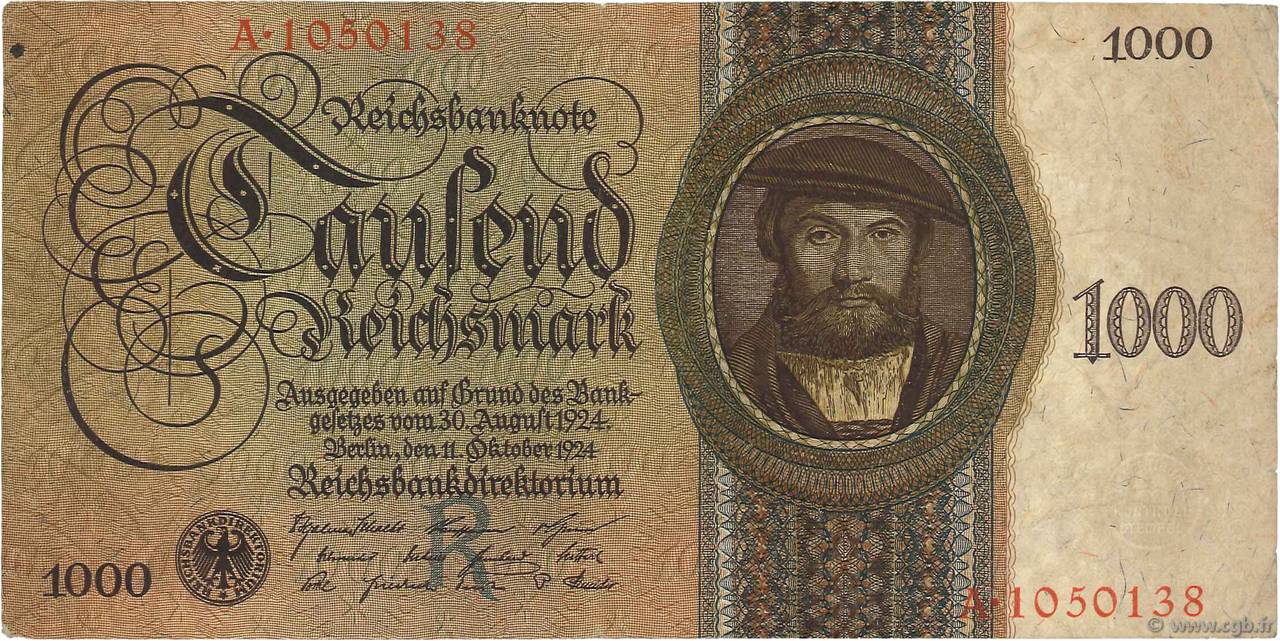 1000 Reichsmark DEUTSCHLAND  1924 P.179 SS