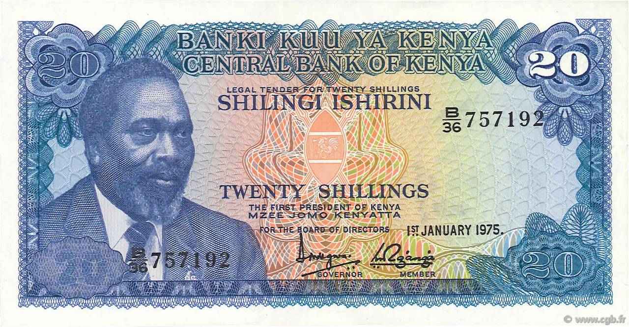 20 Shillings KENIA  1975 P.13b VZ