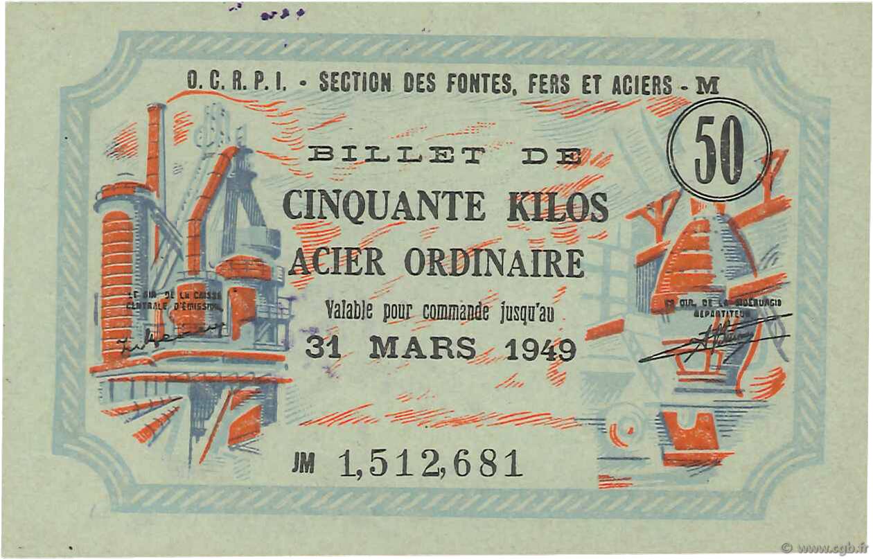 50 Kilos FRANCE regionalism and various  1940  XF+