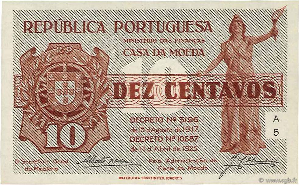 10 Centavos PORTUGAL  1925 P.101 UNC